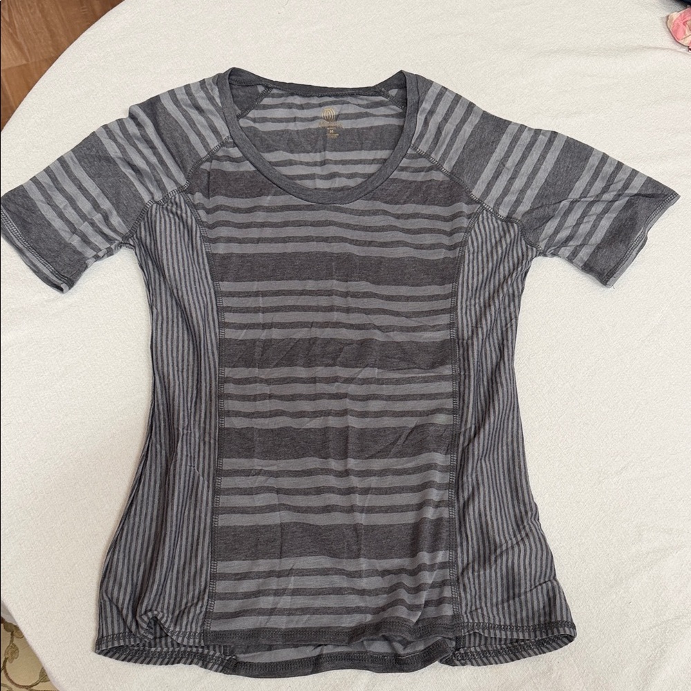 Gray Striped medium Balanced Collection Women's Top